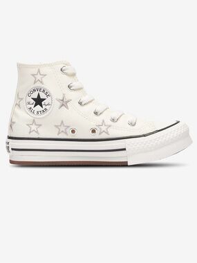 Converse CTAS Eva Lift Hi Sneakers - White with Silver/Gray Stars Print
